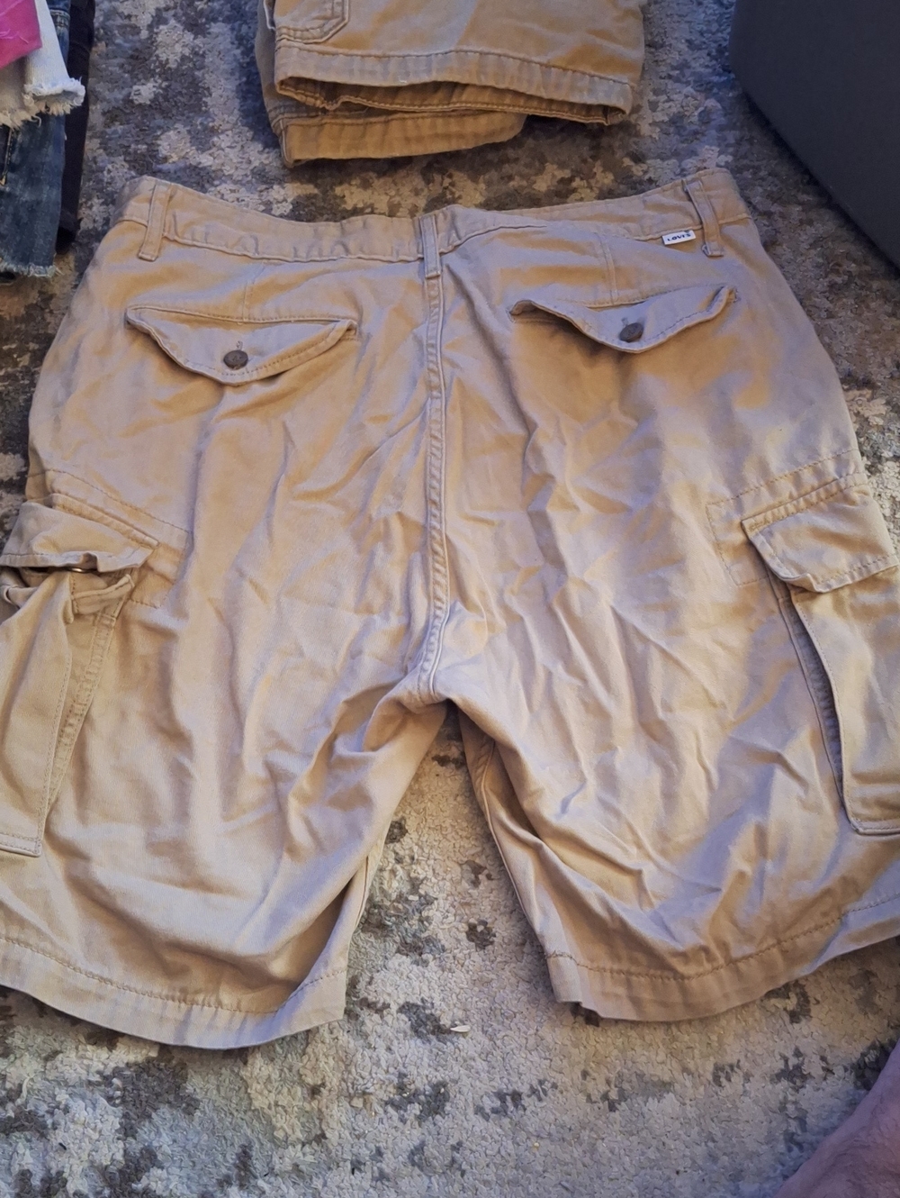 Levi's Tan Cargo Shorts with Button-Flap Pockets